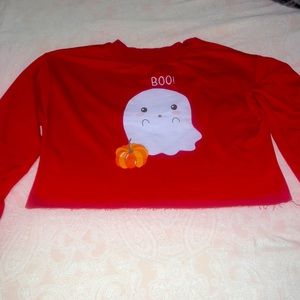 Red Halloween Crop top Sweater
